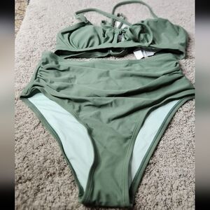 Women's Green 2 Pc Bikini Set - Cupshe - S